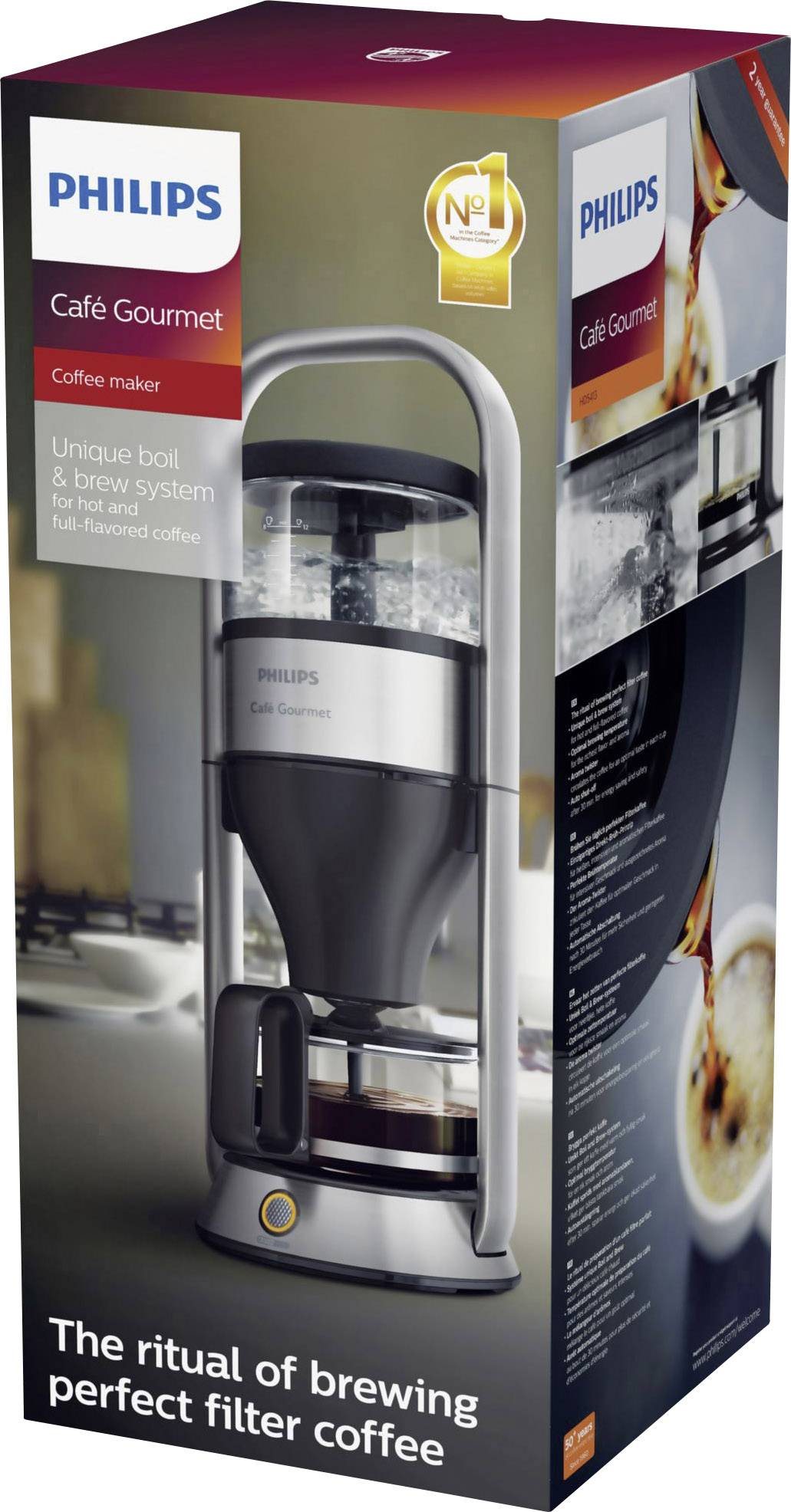 Philips Kaffeemaschine Edelstahl Fassungsvermögen Tassen=12