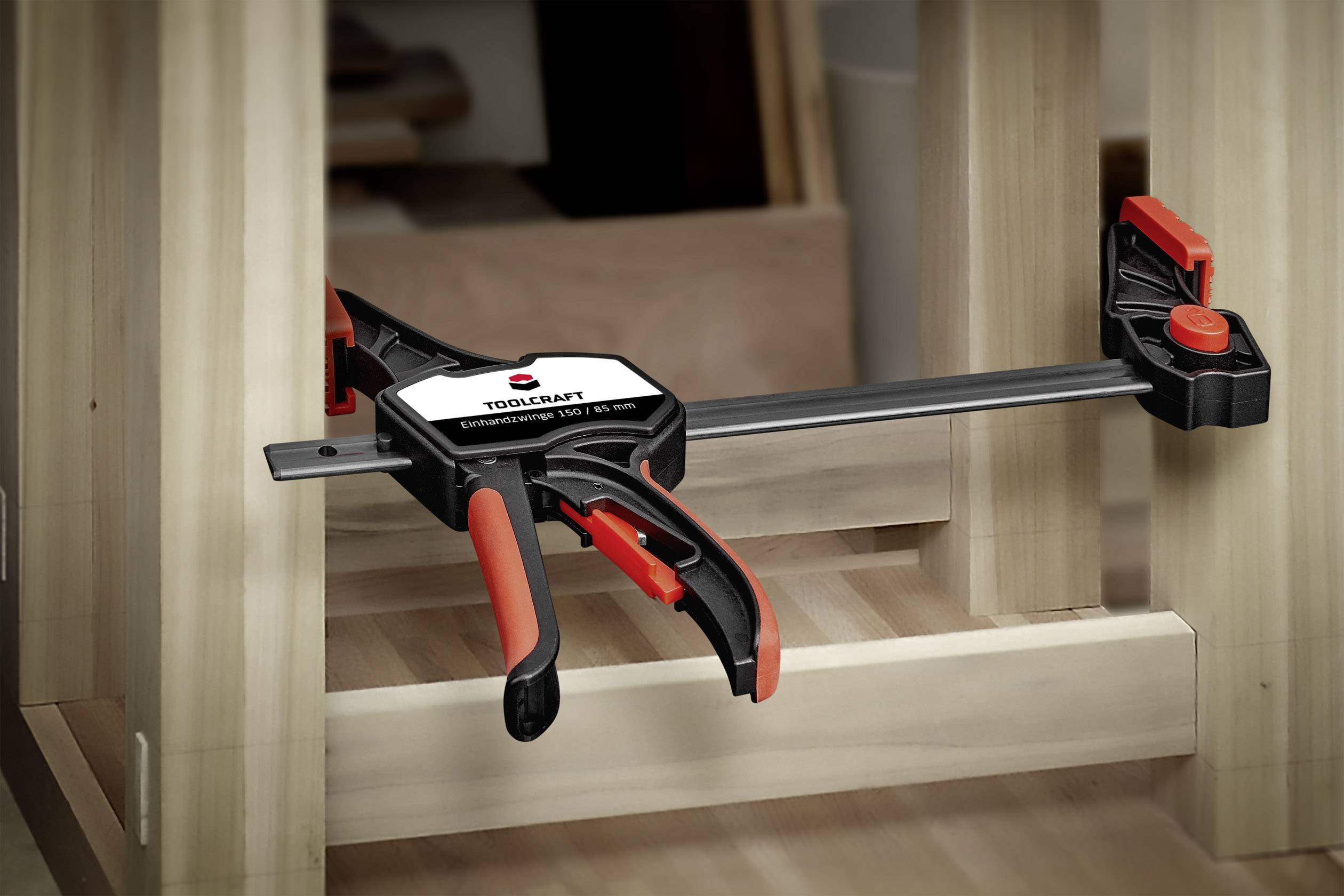 TOOLCRAFT Einhandzwinge 150 x 85mm 1500 Nm 1544398-1 Spann-Weite (max.):150mm Ausladungs-Maße:85mm
