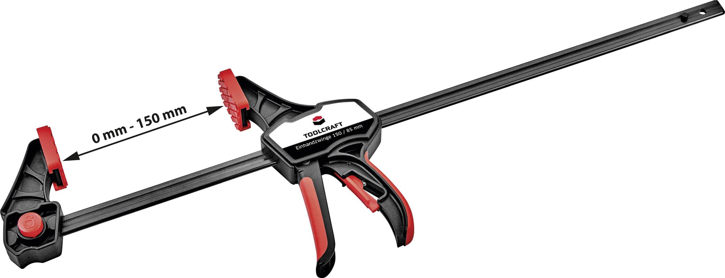 TOOLCRAFT Einhandzwinge 150 x 85mm 1500 Nm 1544398-1 Spann-Weite (max.):150mm Ausladungs-Maße:85mm