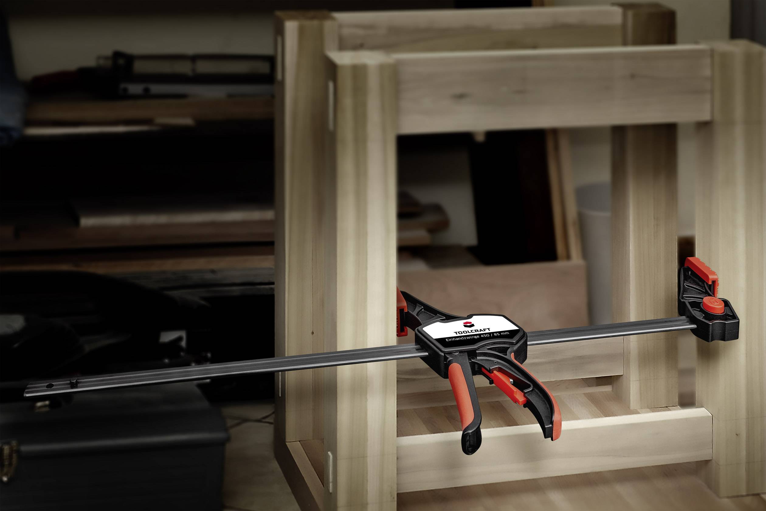 TOOLCRAFT Einhandzwinge 450 x 85mm 2er Set 1672280 Spann-Weite (max.):450mm Ausladungs-Maße:85mm
