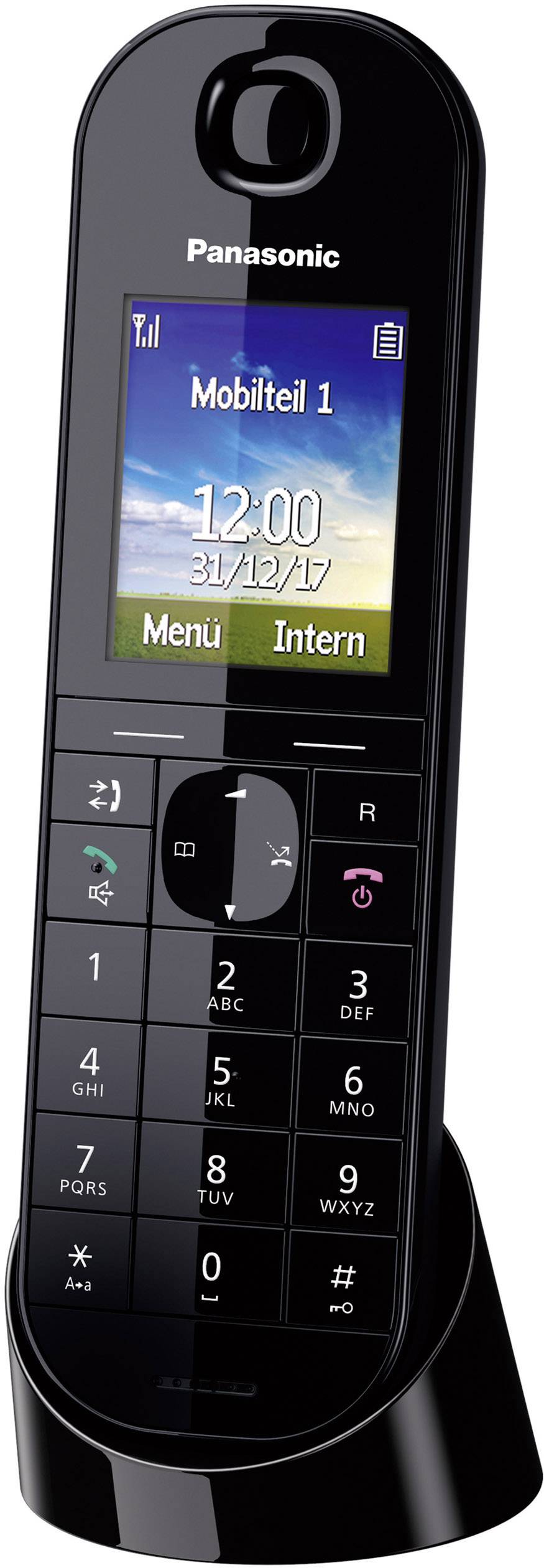 Panasonic KX-TGQ400GB Schnurloses Telefon VoIP Freisprechen, Babyphone Farbdisplay Schwarz