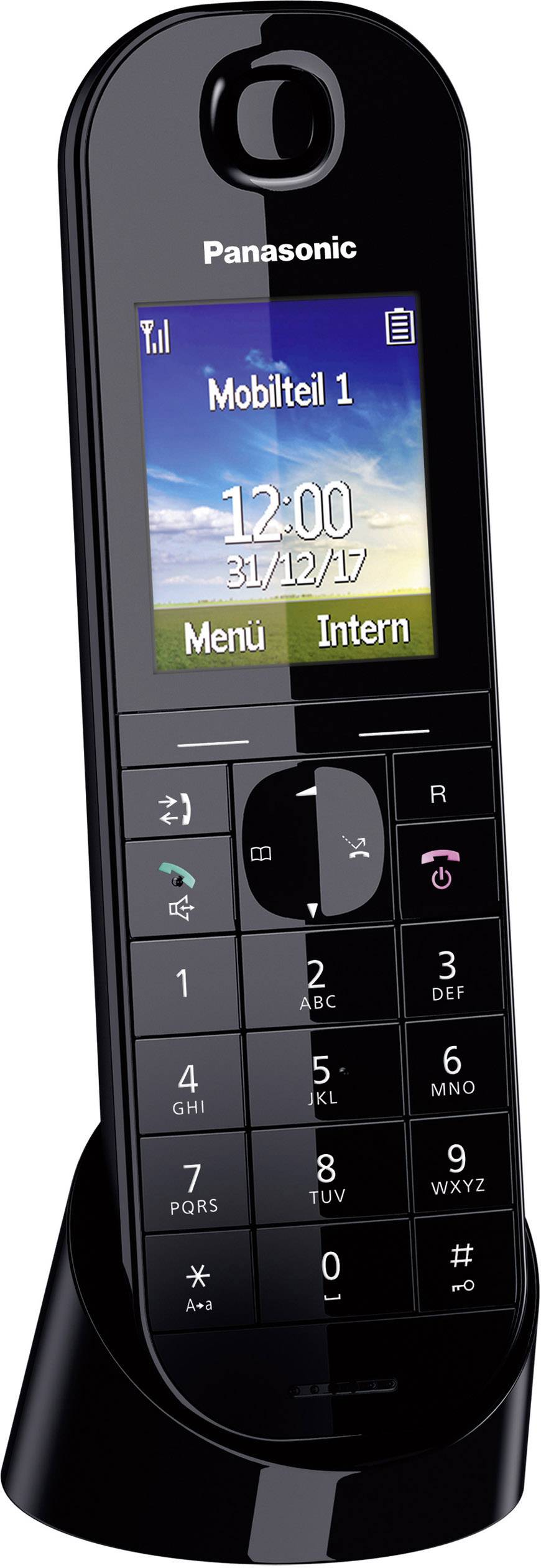 Panasonic KX-TGQ400GB Schnurloses Telefon VoIP Freisprechen, Babyphone Farbdisplay Schwarz