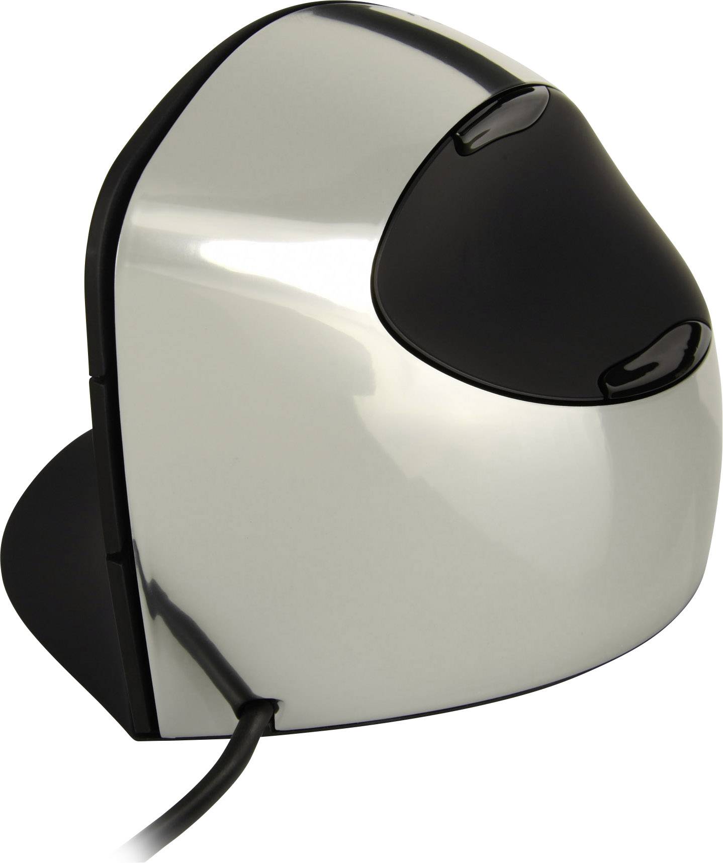 Evoluent Vertical Mouse Corded Right Hand Ergonomische Maus USB Optisch Schwarz, Silber 5 Tasten Er