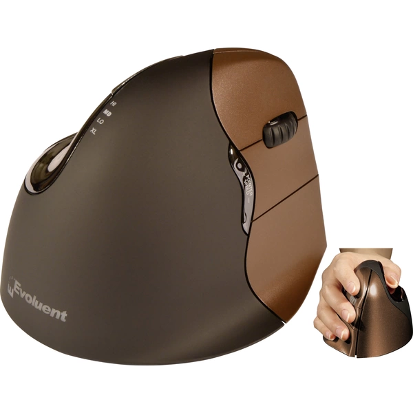 Evoluent VerticalMouse4 VM4SW Small Ergonomische Maus Funk Optisch Braun 6 Tasten 2800 dpi Ergonomisch Evoluent VerticalMouse4 VM4SW Small Ergonomische Maus Funk Optisch Braun 6 Tasten 2800 dpi Ergonomisch