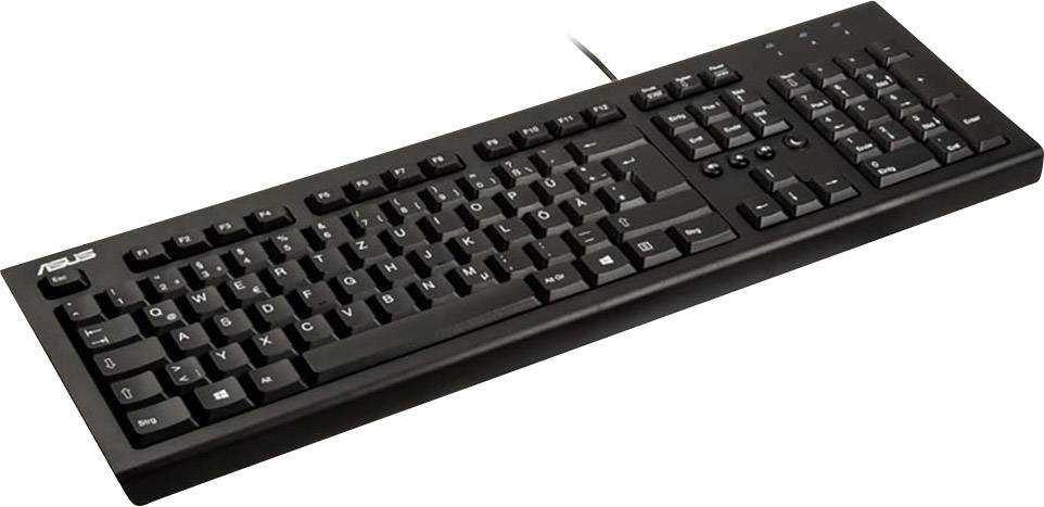 Asus U2000 USB Tastatur, Maus-Set Deutsch, QWERTZ, Windows® Schwarz