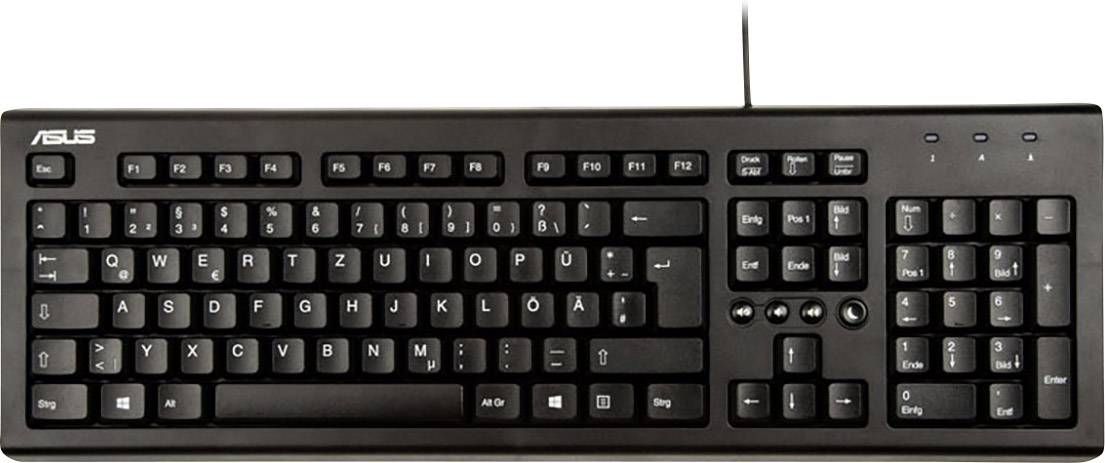 Asus U2000 USB Tastatur, Maus-Set Deutsch, QWERTZ, Windows® Schwarz
