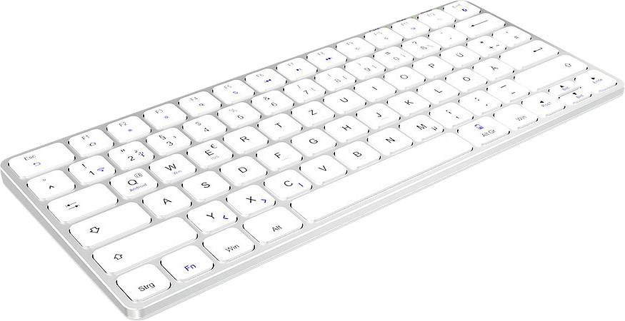 Keysonic KSK-5021BT Bluetooth-Tastatur Deutsch, QWERTZ, Windows® Silber/Weiß