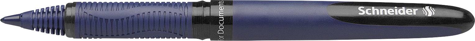 Ein blauer Kugelschreiber mit dem Markennamen 'Schneider'. Der Stift hat ein ergonomisches Design mit schwarzen und blauen Elementen.