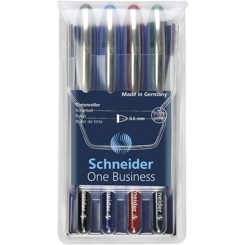 Schneider Schreibgeräte Stylo roller One Business 0.6 mm bleu, vert, rouge, noir 183094 4 pc(s)