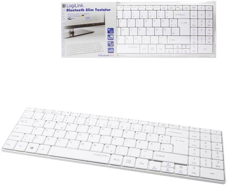 LogiLink ID0110 Bluetooth® Tastatur Deutsch, QWERTZ, Windows® Weiß