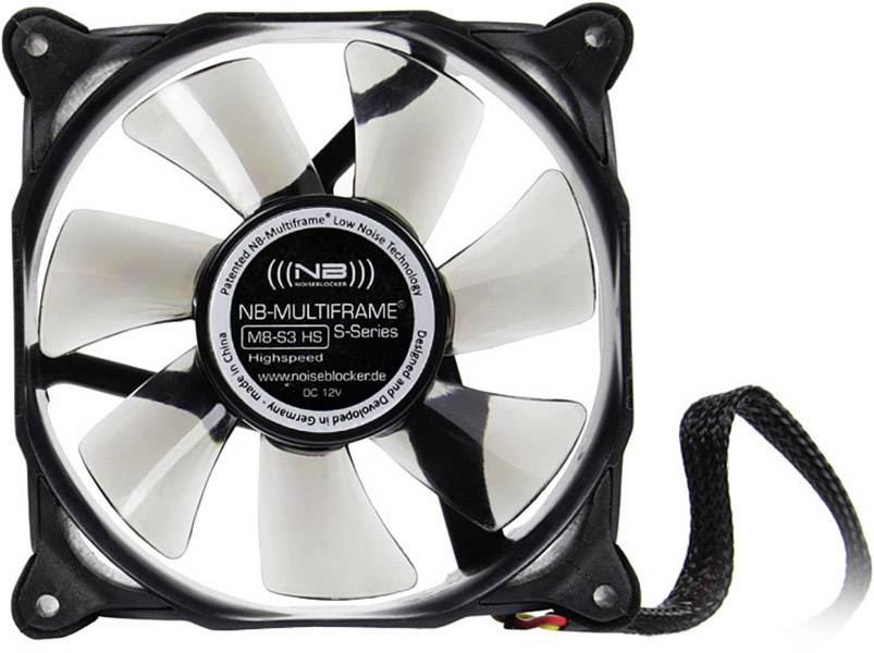 NoiseBlocker Multiframe M8-S3 PC-Gehäuse-Lüfter Schwarz, Grau (transparent) (B x H x T) 80 x 80 x 25 mm