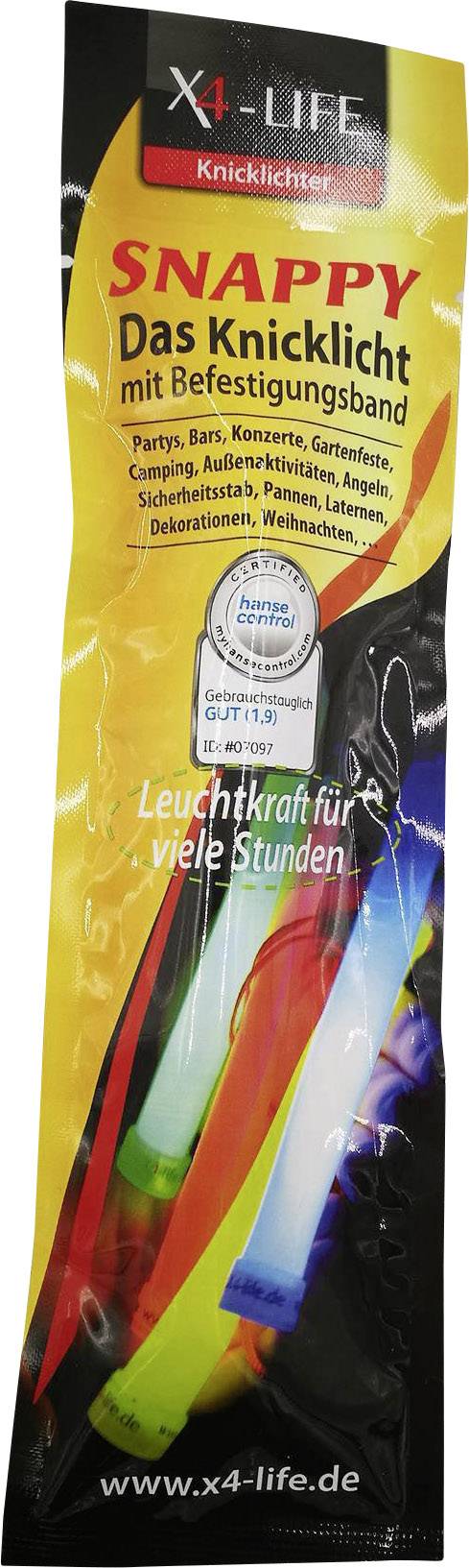 X4-LIFE Snappy Knicklichter-Set 60teilig Multi-Color 150mm