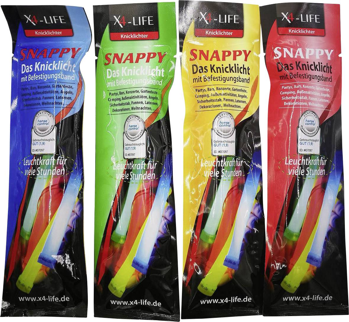 X4-LIFE Snappy Knicklichter-Set 60teilig Multi-Color 150mm