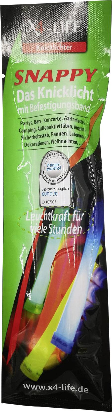 X4-LIFE Snappy Knicklichter-Set 60teilig Multi-Color 150mm