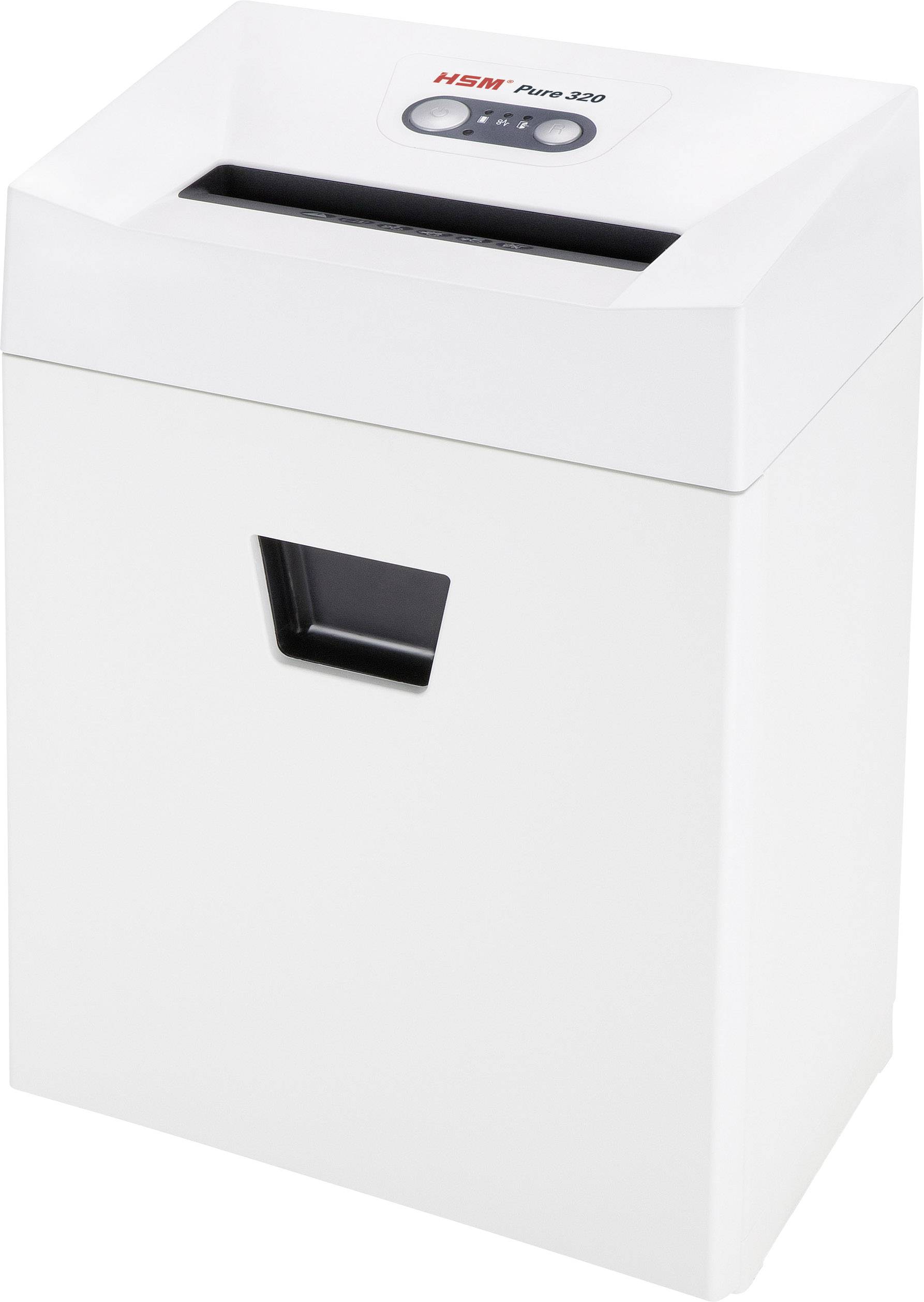HSM Pure 320 Aktenvernichter 8 Partikelschnitt 3.9 x 30 mm 25 l Vernichtet auch Heftklammern, Kreditkarten, Büroklammern