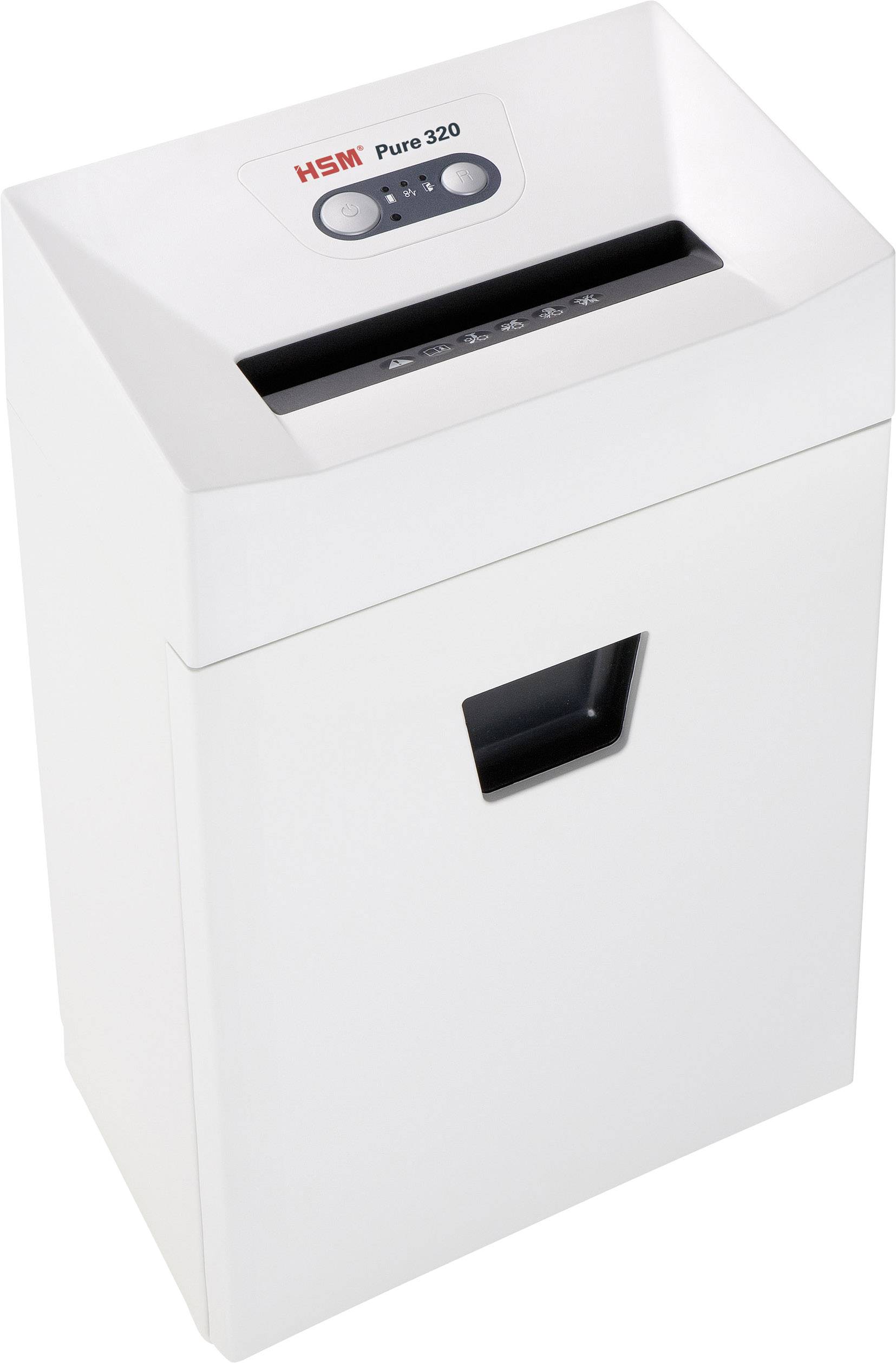 HSM Pure 320 Aktenvernichter 8 Partikelschnitt 3.9 x 30 mm 25 l Vernichtet auch Heftklammern, Kreditkarten, Büroklammern
