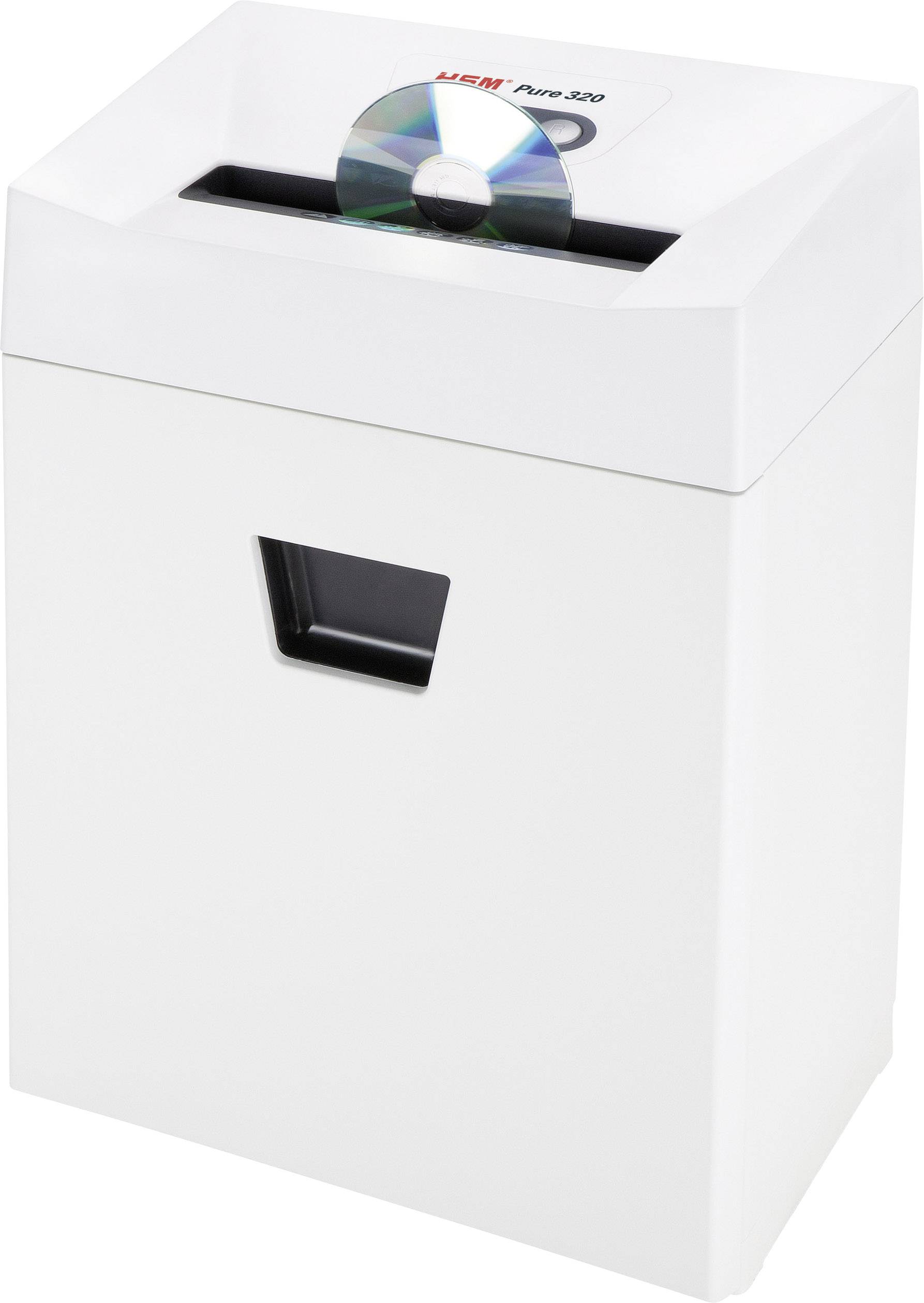 HSM Pure 320 Aktenvernichter 8 Partikelschnitt 3.9 x 30 mm 25 l Vernichtet auch Heftklammern, Kreditkarten, Büroklammern