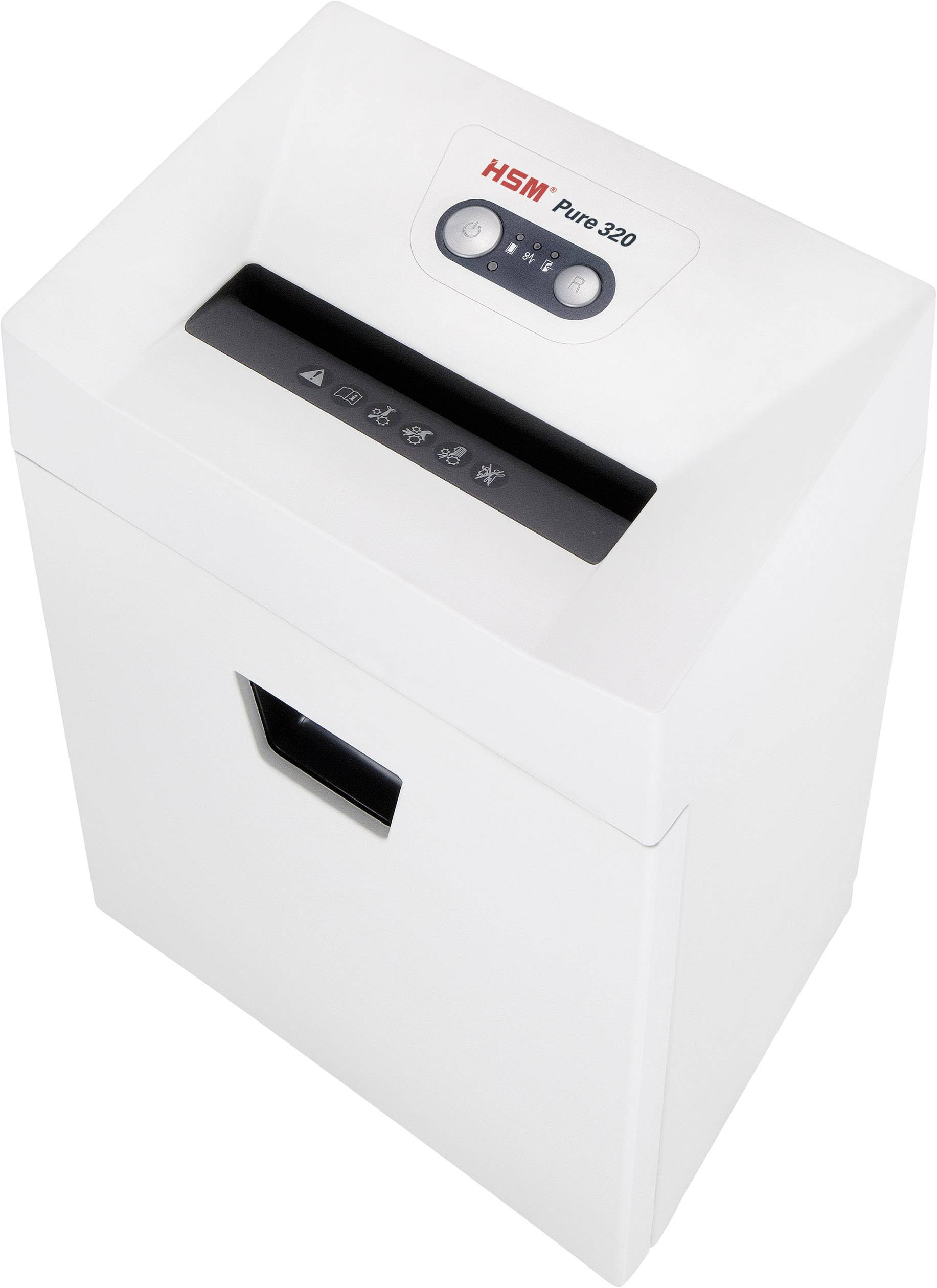 HSM Pure 320 Aktenvernichter 8 Partikelschnitt 3.9 x 30 mm 25 l Vernichtet auch Heftklammern, Kreditkarten, Büroklammern