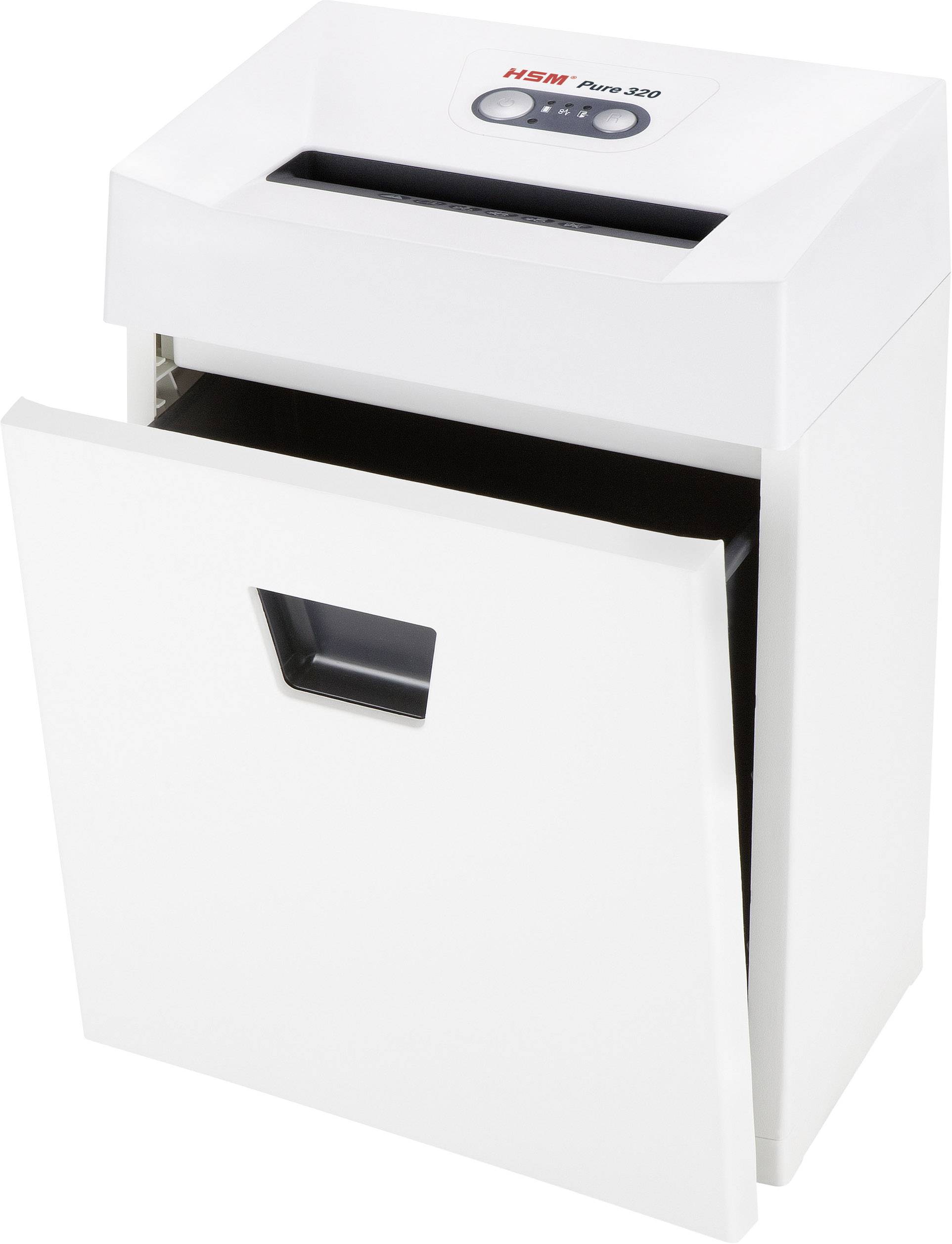 HSM Pure 320 Aktenvernichter 8 Partikelschnitt 3.9 x 30 mm 25 l Vernichtet auch Heftklammern, Kreditkarten, Büroklammern