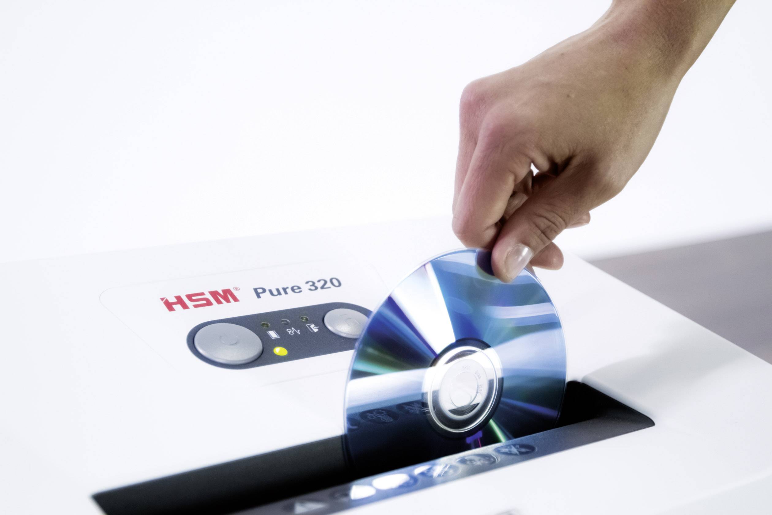 HSM Pure 320 Aktenvernichter 8 Partikelschnitt 3.9 x 30 mm 25 l Vernichtet auch Heftklammern, Kreditkarte, Büroklammern