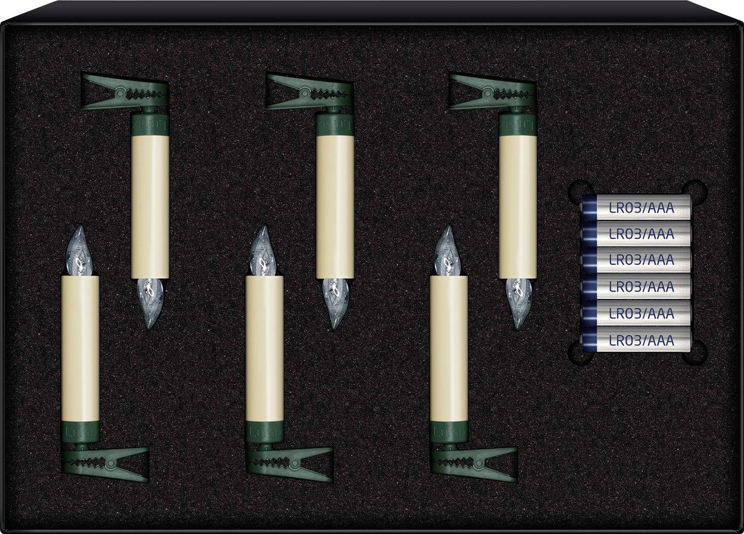 Lumix 75532 Funk-Weihnachtsbaum-Beleuchtung Kerze Innen/Außen batteriebetrieben Anzahl Leuchtmittel 6 LED Warmweiß
