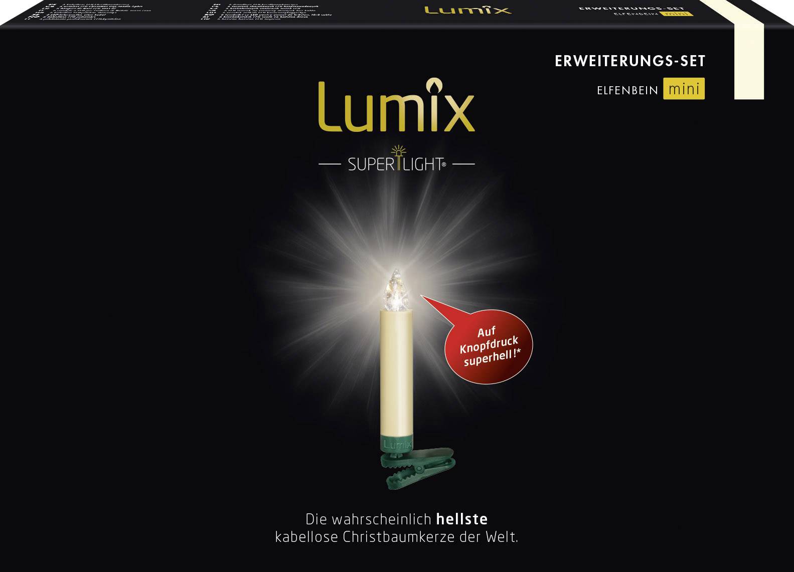 Lumix 75532 Funk-Weihnachtsbaum-Beleuchtung Kerze Innen/Außen batteriebetrieben Anzahl Leuchtmittel 6 LED Warmweiß