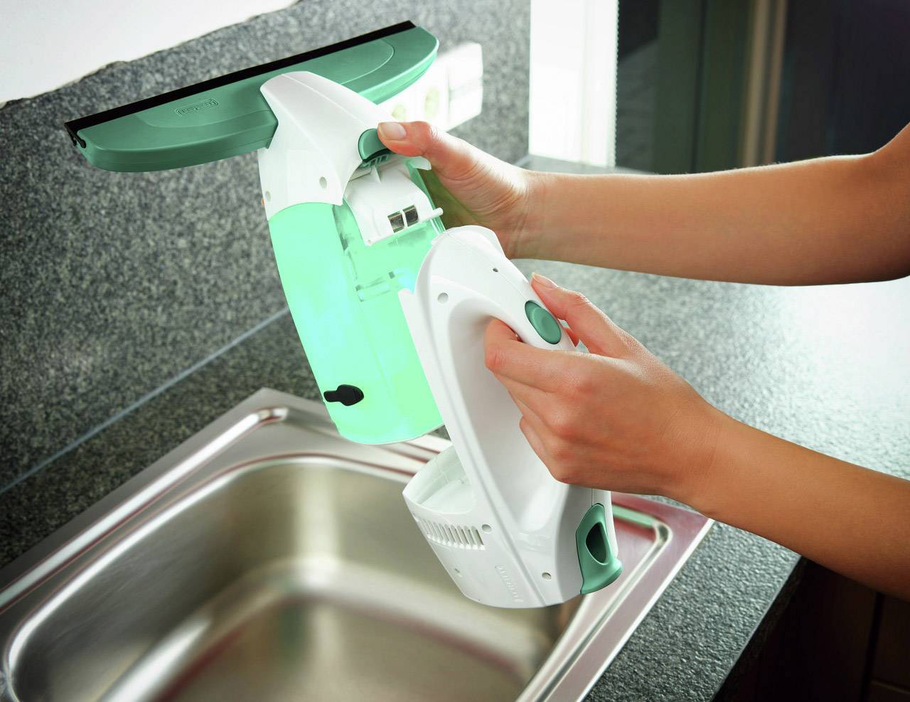 Leifheit 51016 Fenstersauger Weiß, Grün