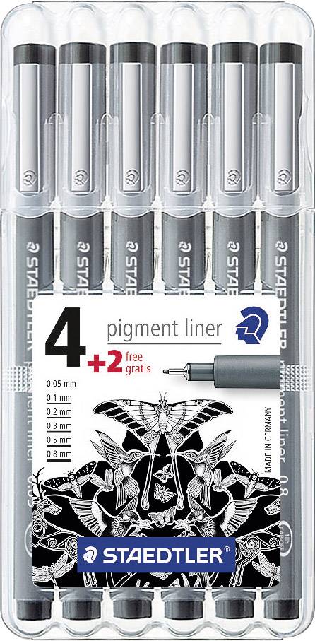 pigment liner schwarz 6 St. Box