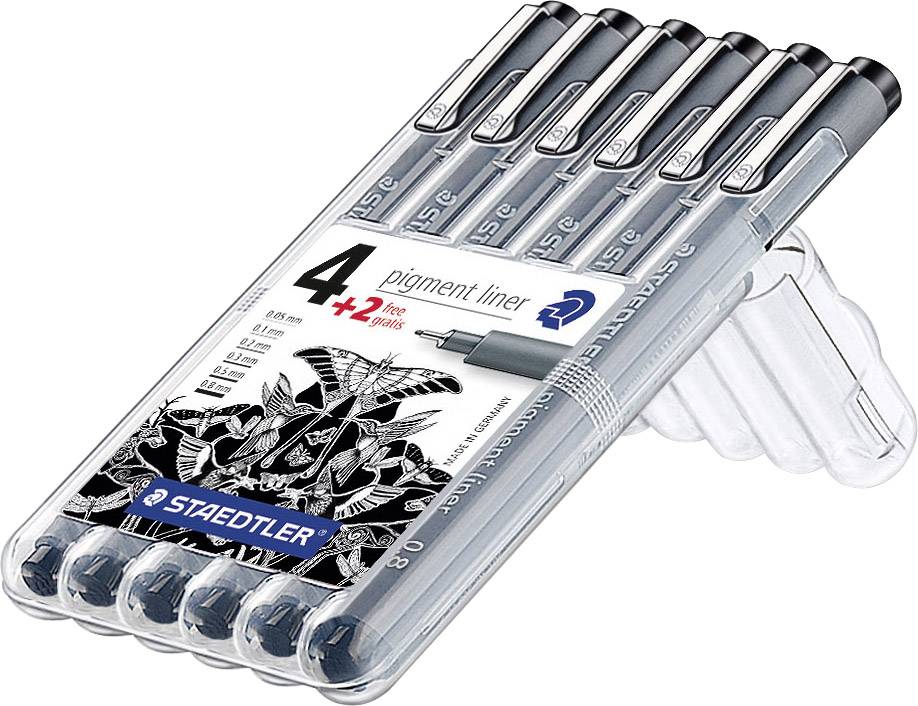 pigment liner schwarz 6 St. Box