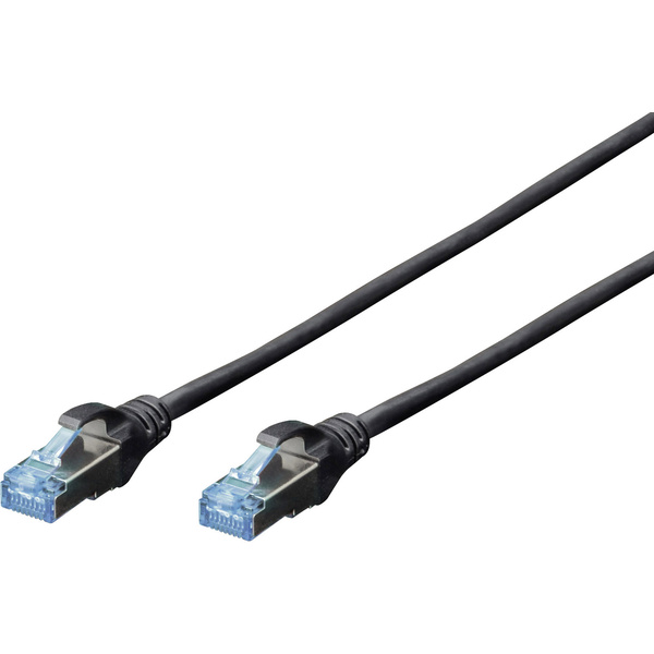 Digitus DK-1532-005/BL RJ45 Câble réseau, câble patch CAT 5e SF/UTP 0.50 m noir torsadé par paire