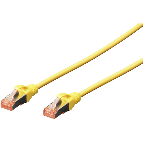 Digitus DK-1644-005/Y RJ45 Câble réseau, câble patch CAT 6 S/FTP 0.50 m jaune sans halogène, torsadé par paire, avec cliquet