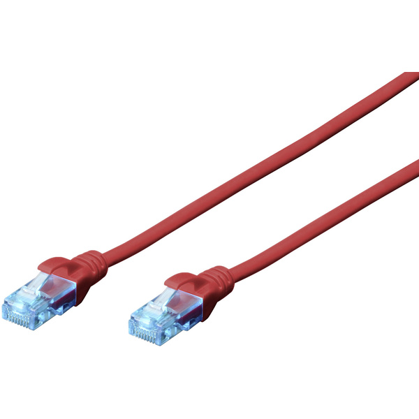 Digitus DK-1512-020/R RJ45 Câble réseau, câble patch CAT 5e U/UTP 2.00 m rouge torsadé par paire