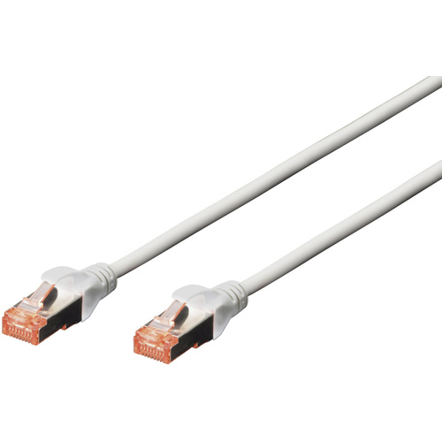 Digitus DK-1644-005 RJ45 Câble réseau, câble patch CAT 6 S/FTP 0.50 m gris sans halogène, torsadé par paire, avec cliquet