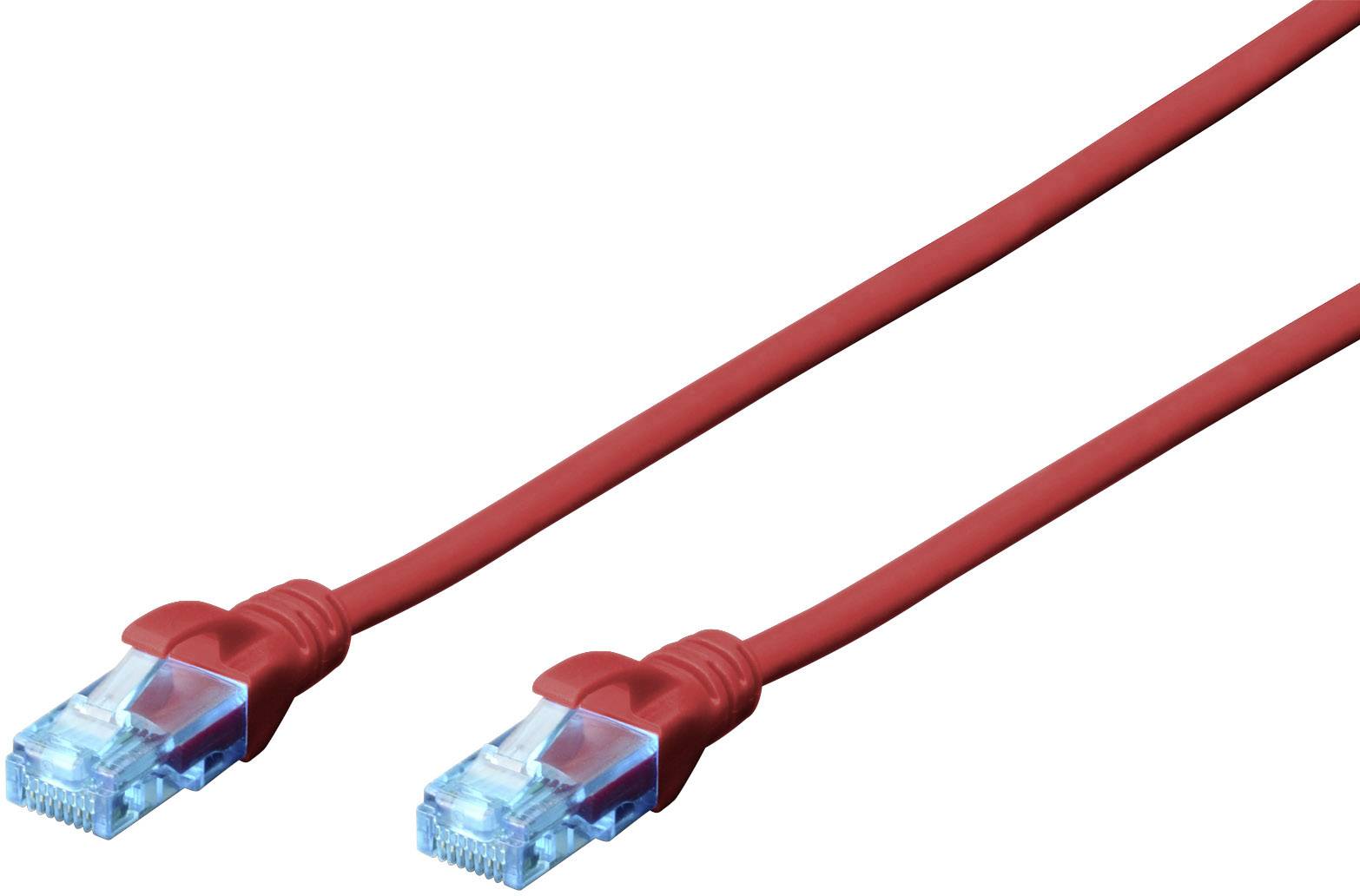 Digitus DK-1512-050/R RJ45 Netzwerkkabel, Patchkabel CAT 5e U/UTP 5.00 m Rot verdrillte Paare 1 St.