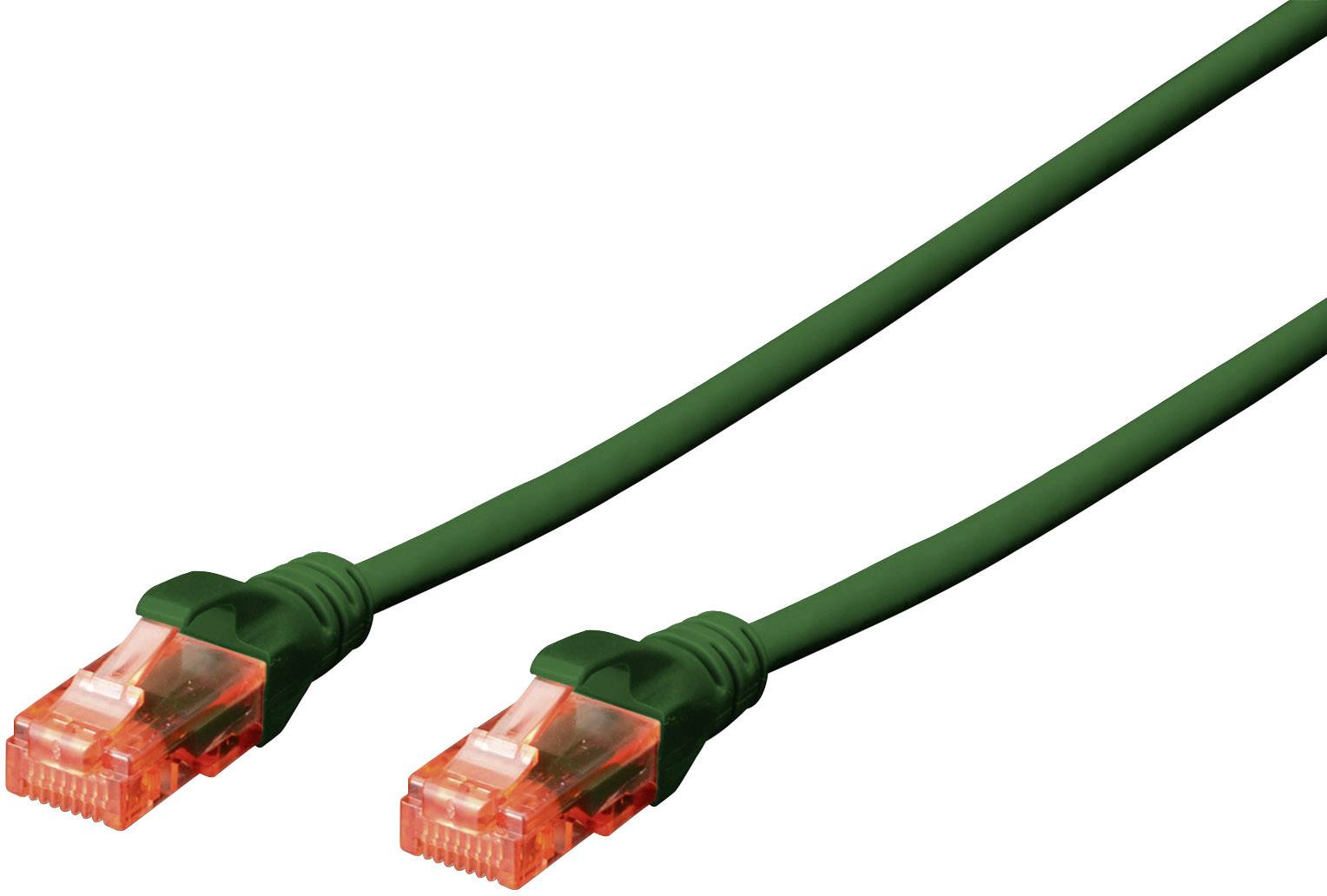 Digitus DK-1617-0025/G RJ45 Netzwerkkabel, Patchkabel CAT 6 U/UTP 0.25 m Grün Halogenfrei, verdrillte Paare 1 St.