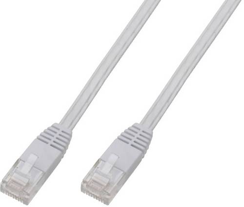 Digitus RJ45 Netzwerkkabel, Patchkabel CAT 5e U/UTP 2.00m Weiß verdrillte Paare