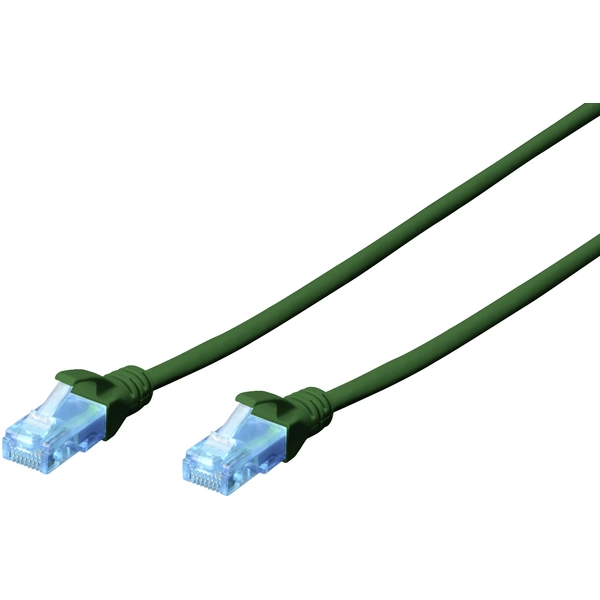 Digitus DK-1512-005/G RJ45 Netzwerkkabel, Patchkabel CAT 5e U/UTP 0.50m Grün verdrillte Paare Digitus DK-1512-005/G RJ45 Netzwerkkabel, Patchkabel CAT 5e U/UTP 0.50m Grün verdrillte Paare