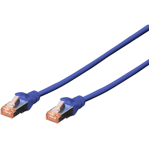 Digitus DK-1644-020/B RJ45 Câble réseau, câble patch CAT 6 S/FTP 2.00 m bleu sans halogène, torsadé par paire, avec cliquet