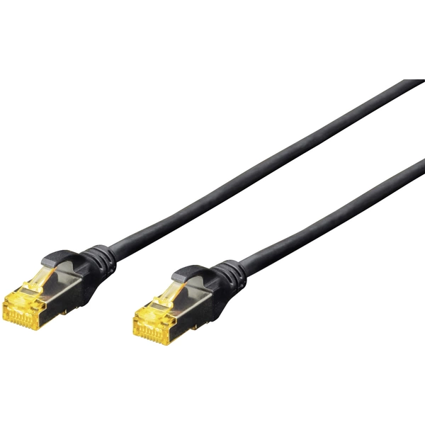 Digitus DK-1644-A-005/BL RJ45 Netzwerkkabel, Patchkabel CAT 6a S/FTP 0.50m Schwarz Halogenfrei, verdrillte Paare, mit Digitus DK-1644-A-005/BL RJ45 Netzwerkkabel, Patchkabel CAT 6a S/FTP 0.50m Schwarz Halogenfrei, verdrillte Paare, mit