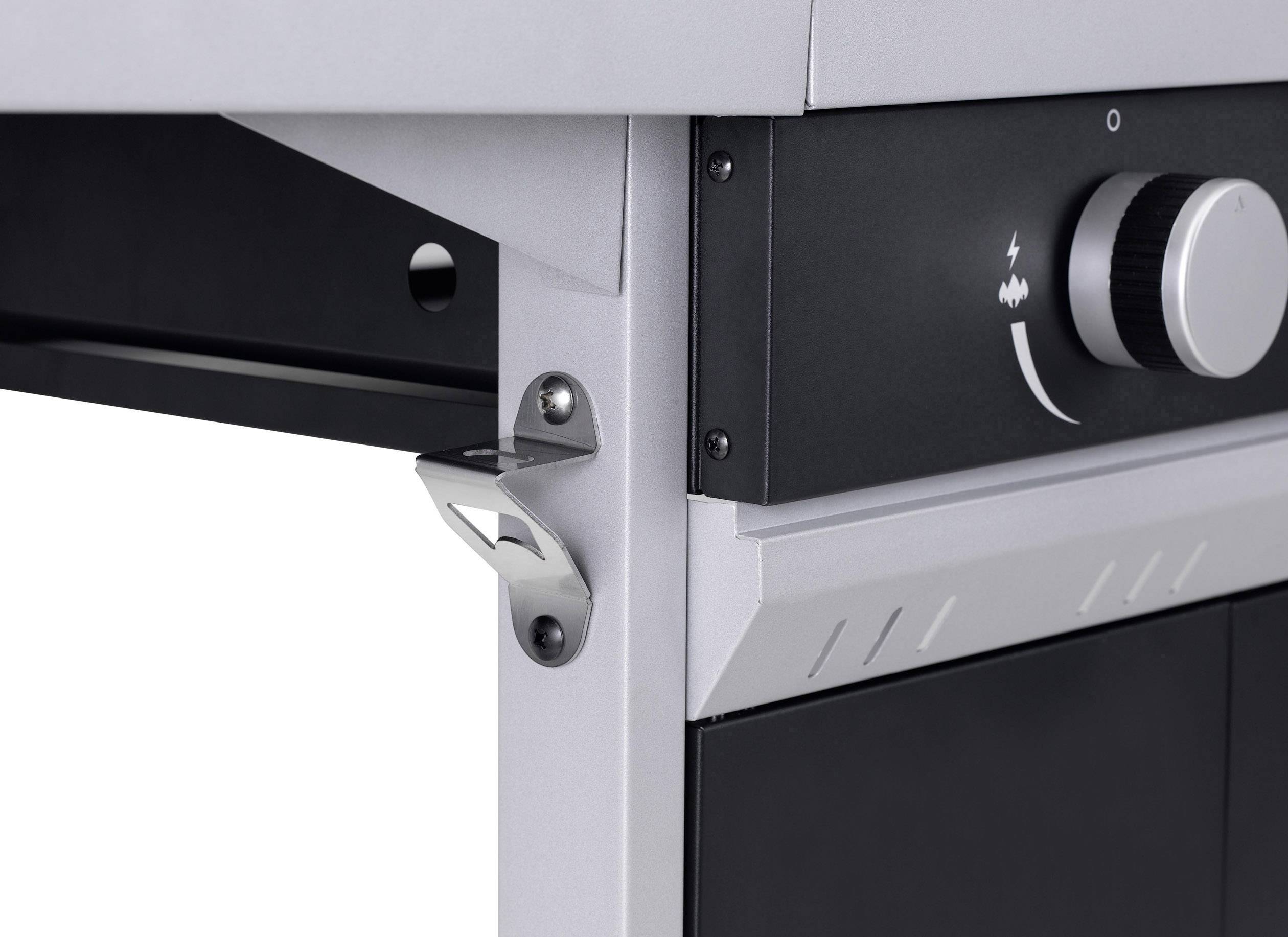 tepro Garten Tiverton Grillwagen Gas-Grill 2 Brenner  Schwarz, Silber