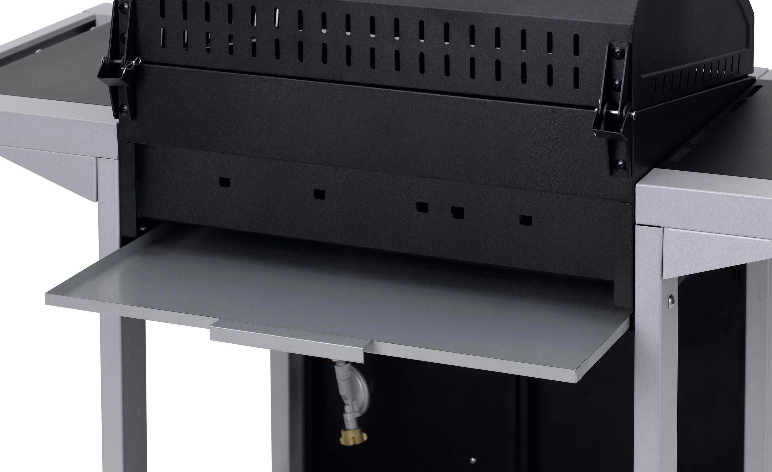 tepro Garten Tiverton Grillwagen Gas-Grill 2 Brenner  Schwarz, Silber