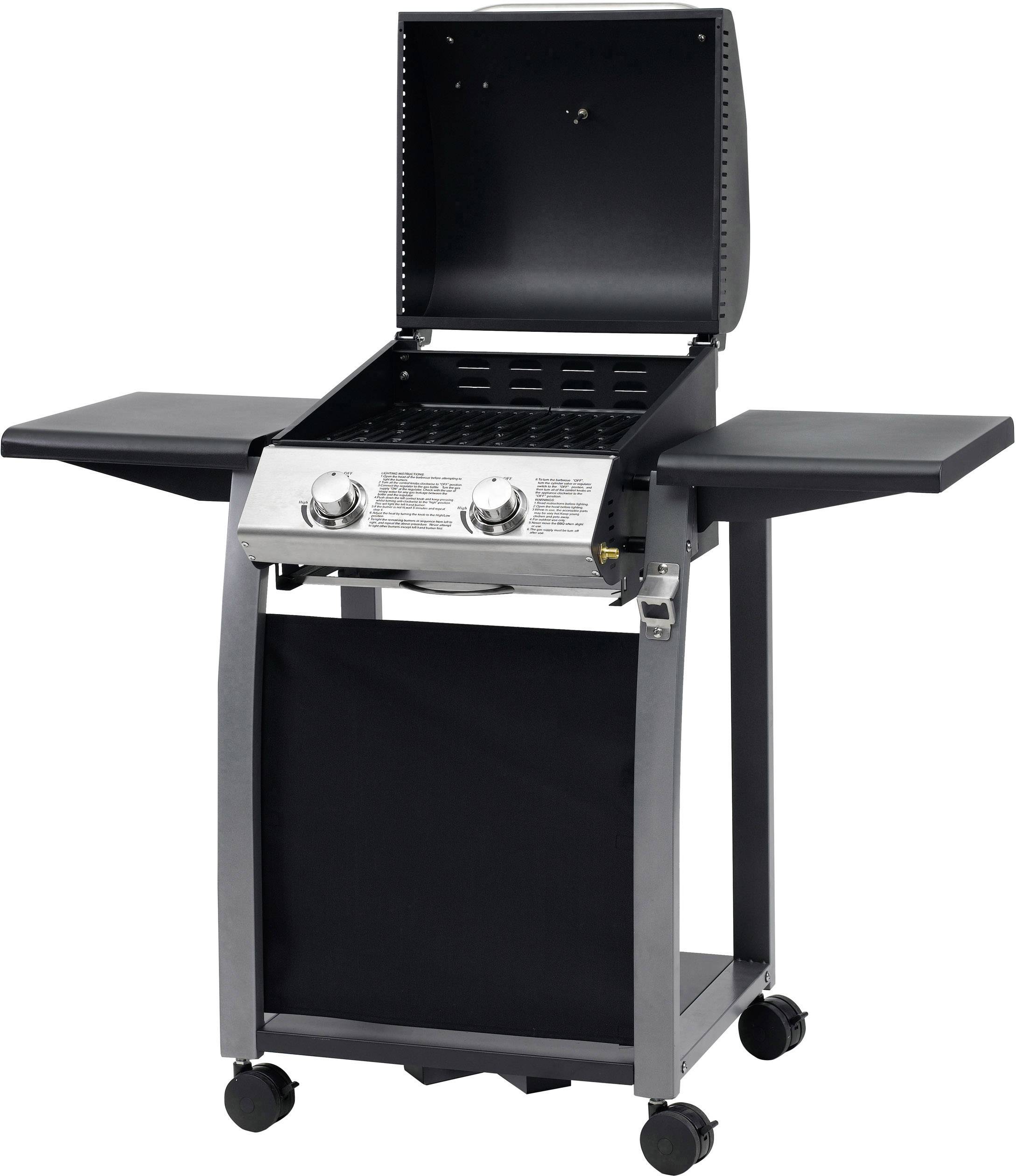 Tepro Garten Carrolton Grillwagen Gas-Grill 2 Brenner Schwarz, Grau