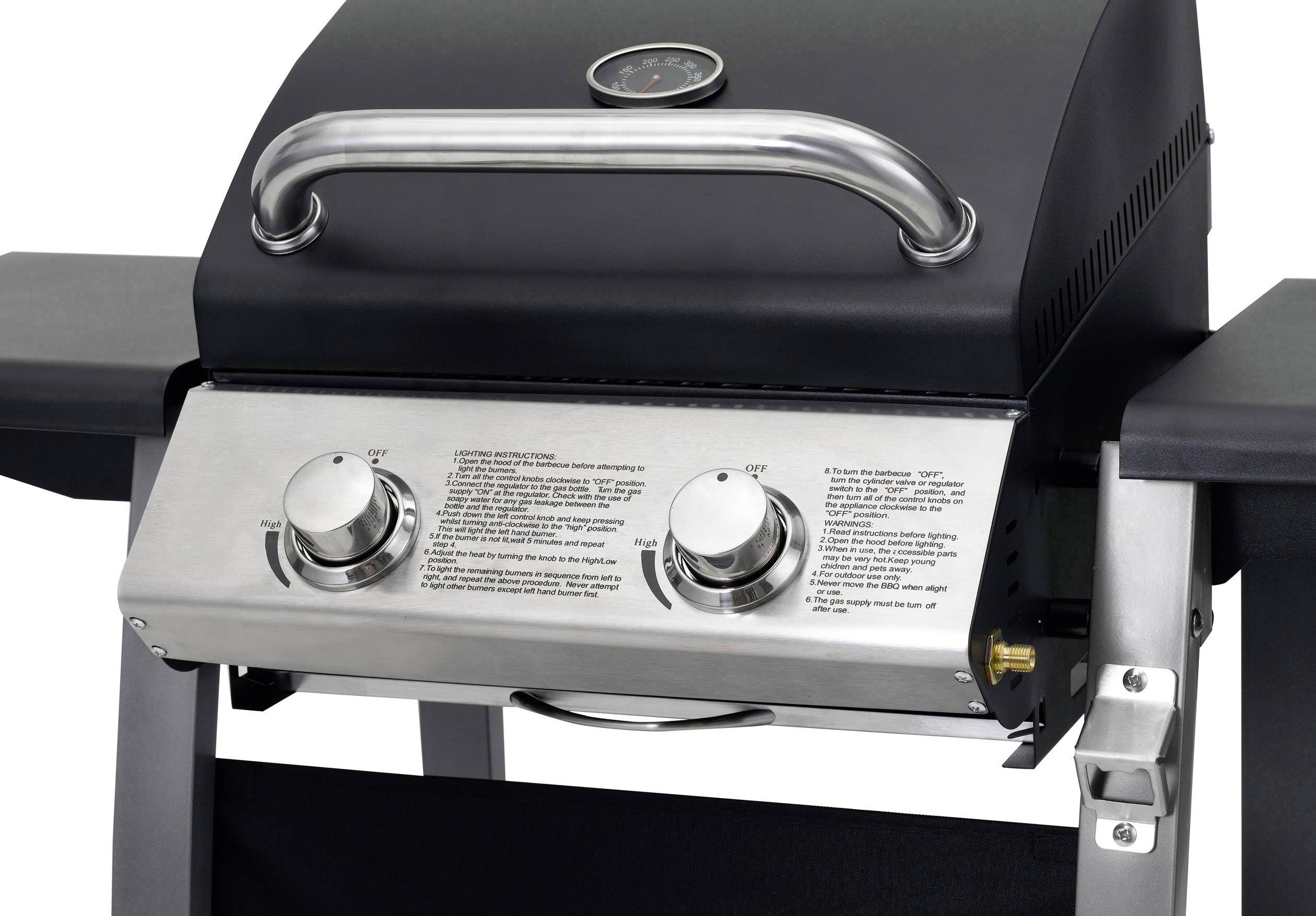 Tepro Garten Carrolton Grillwagen Gas-Grill 2 Brenner Schwarz, Grau