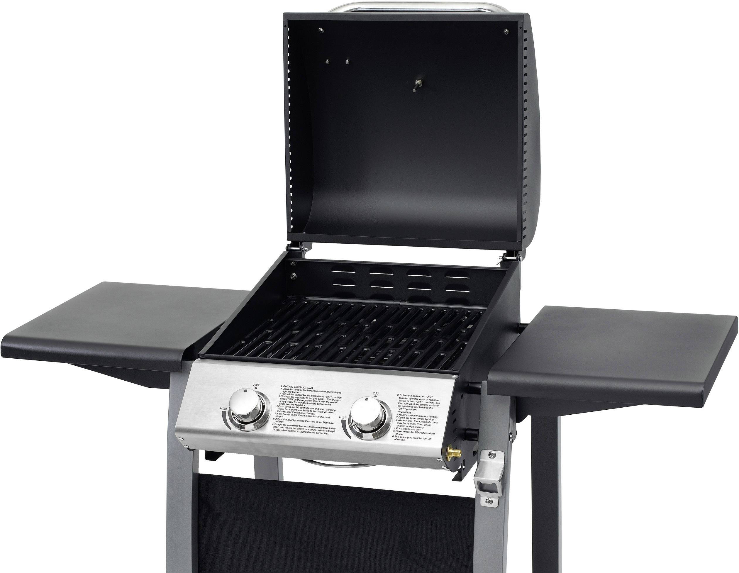 Tepro Garten Carrolton Grillwagen Gas-Grill 2 Brenner Schwarz, Grau