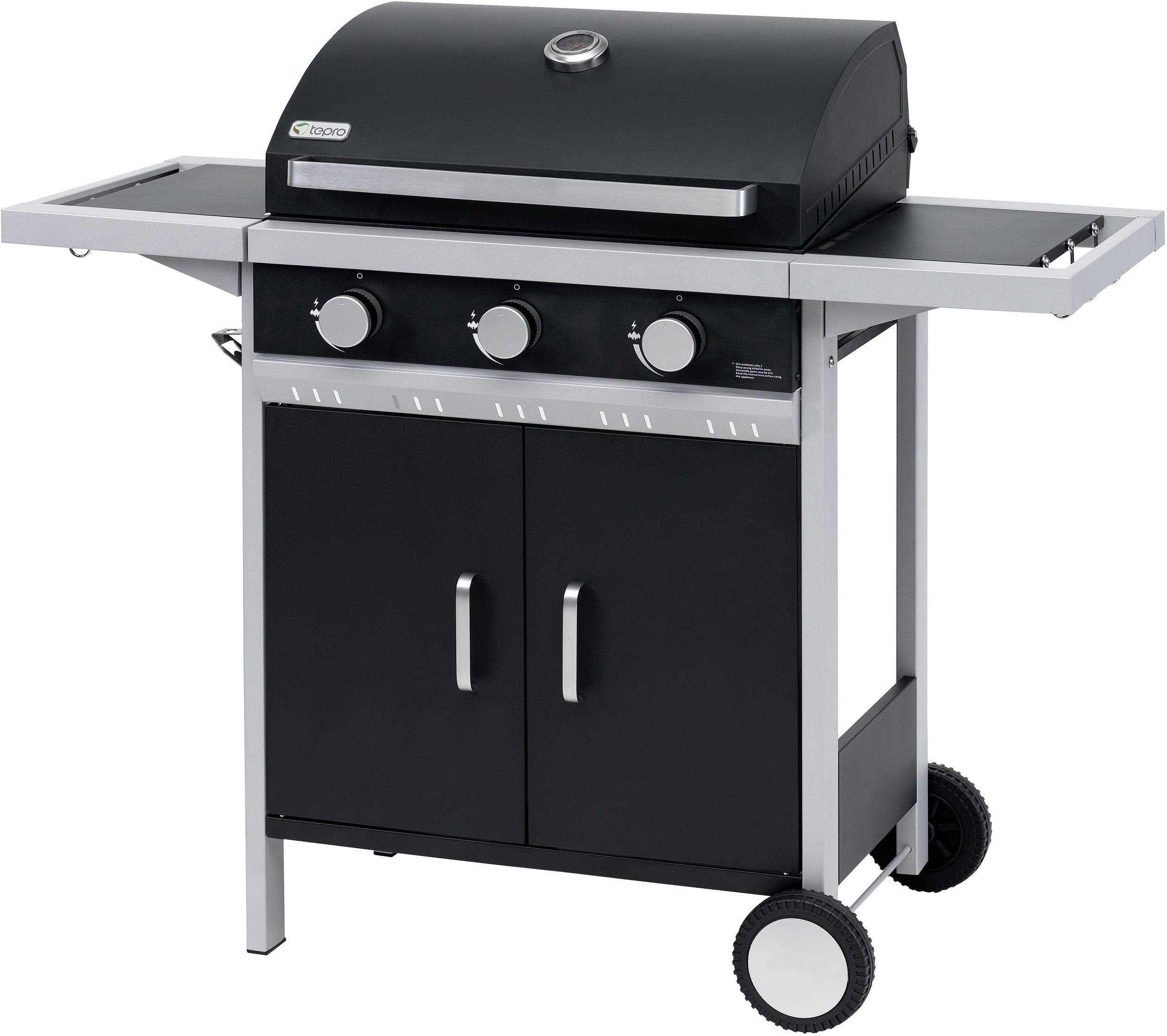 Tepro Garten Wilmington Grillwagen Gas-Grill Schwarz, Silber (matt)