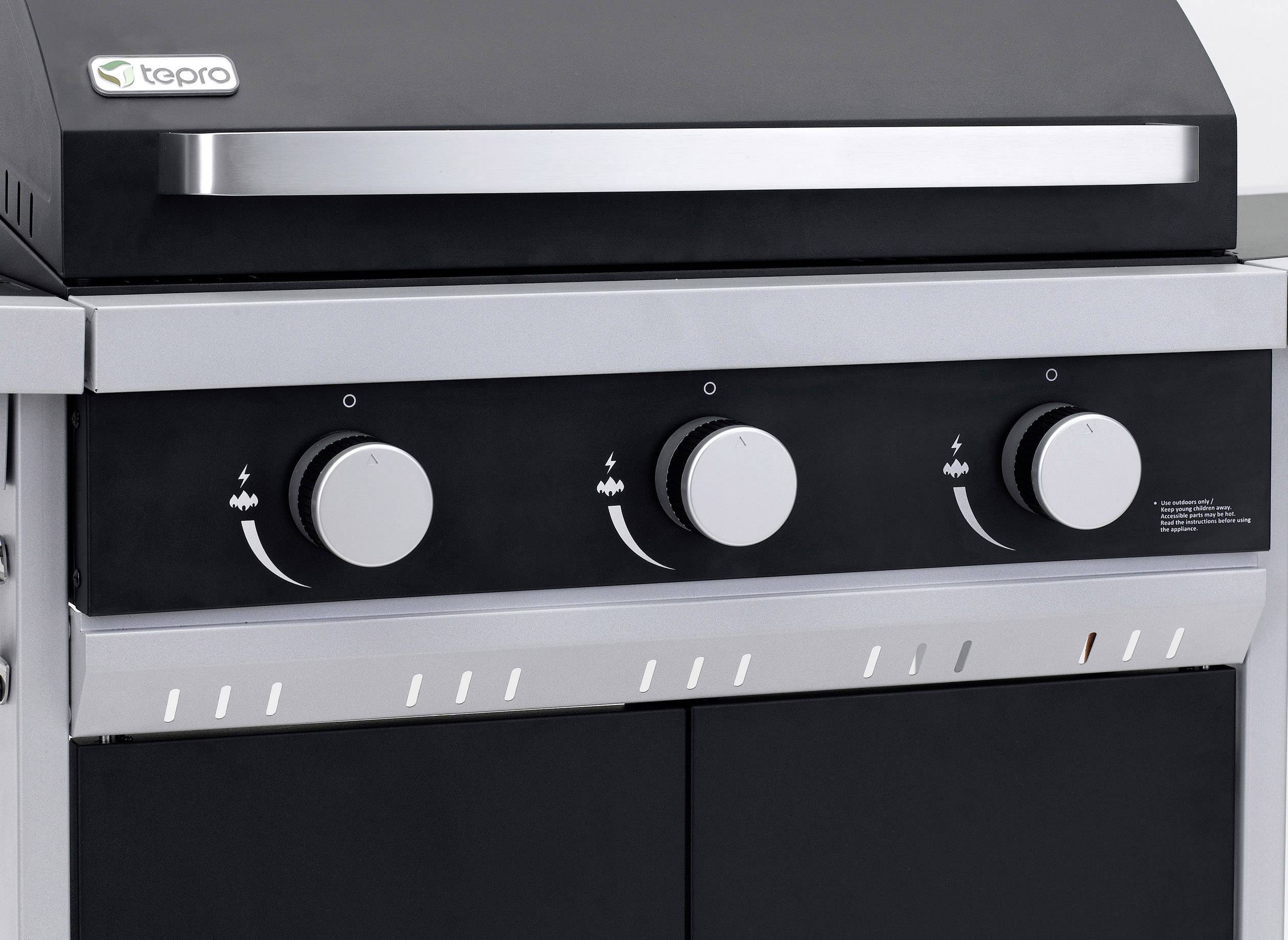 Tepro Garten Wilmington Grillwagen Gas-Grill Schwarz, Silber (matt)