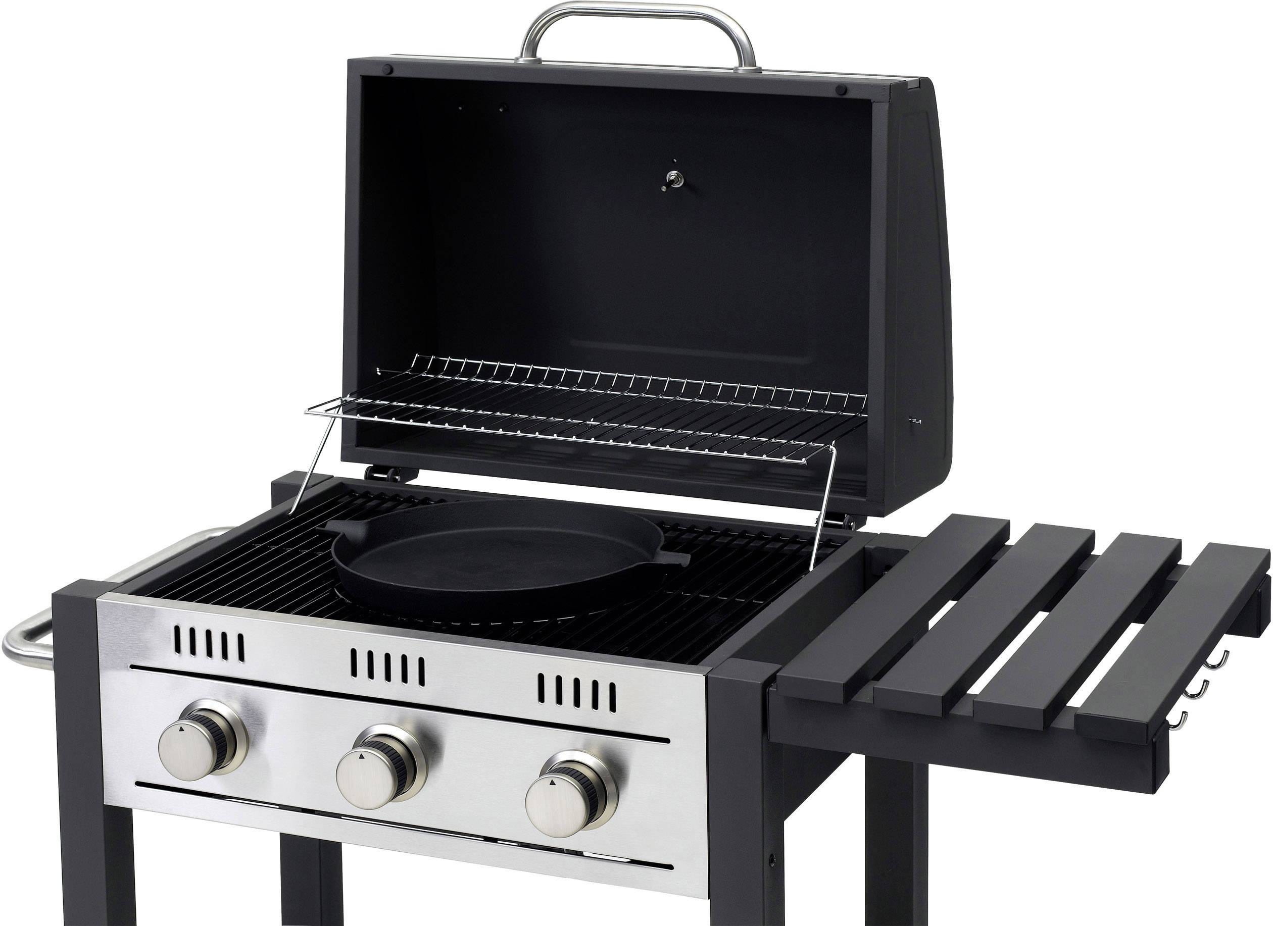 Tepro Garten Toronto Gas Grillwagen Gas-Grill 3 Brenner Schwarz, Silber (matt)