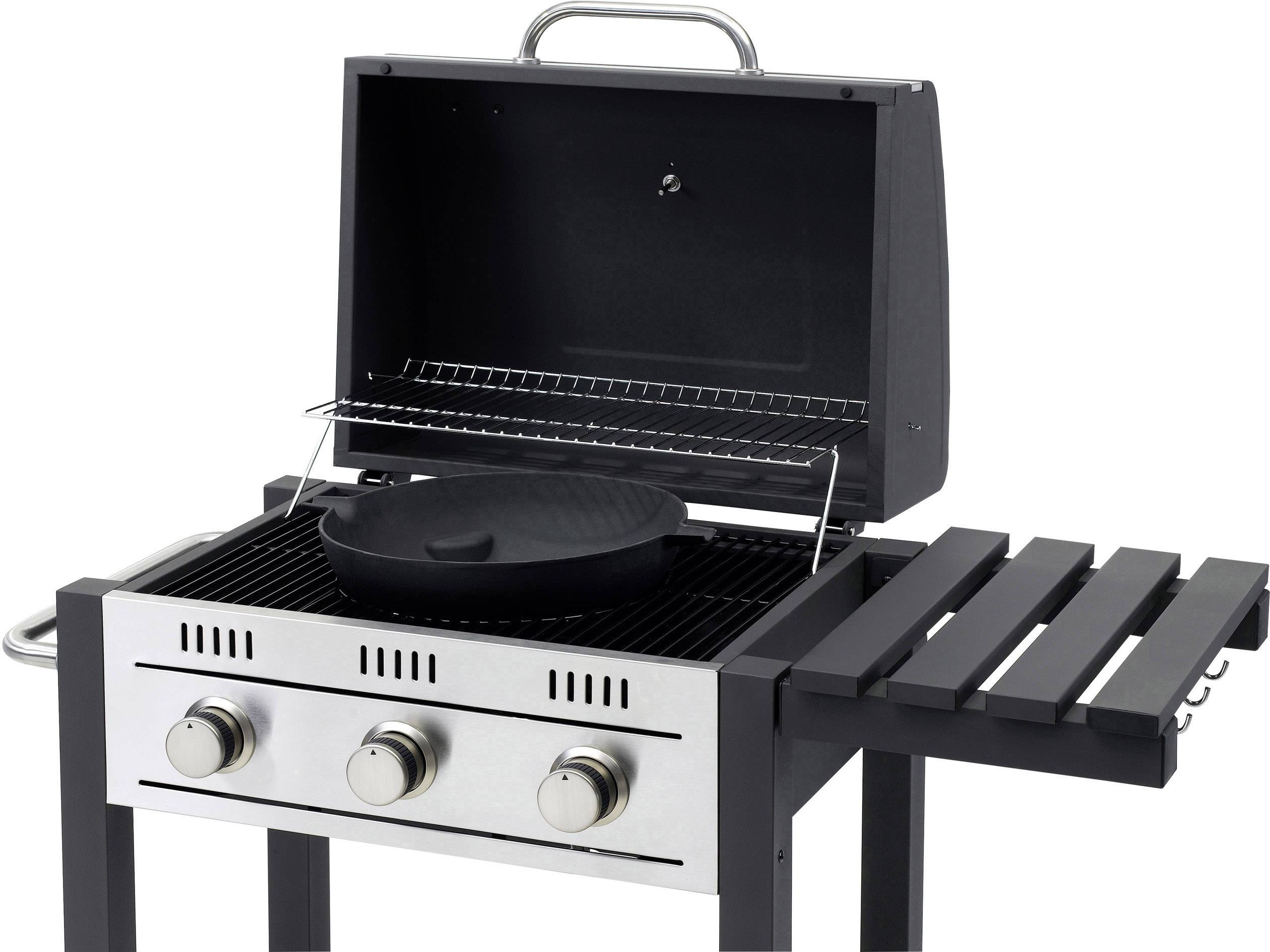 Tepro Garten Toronto Gas Grillwagen Gas-Grill 3 Brenner Schwarz, Silber (matt)