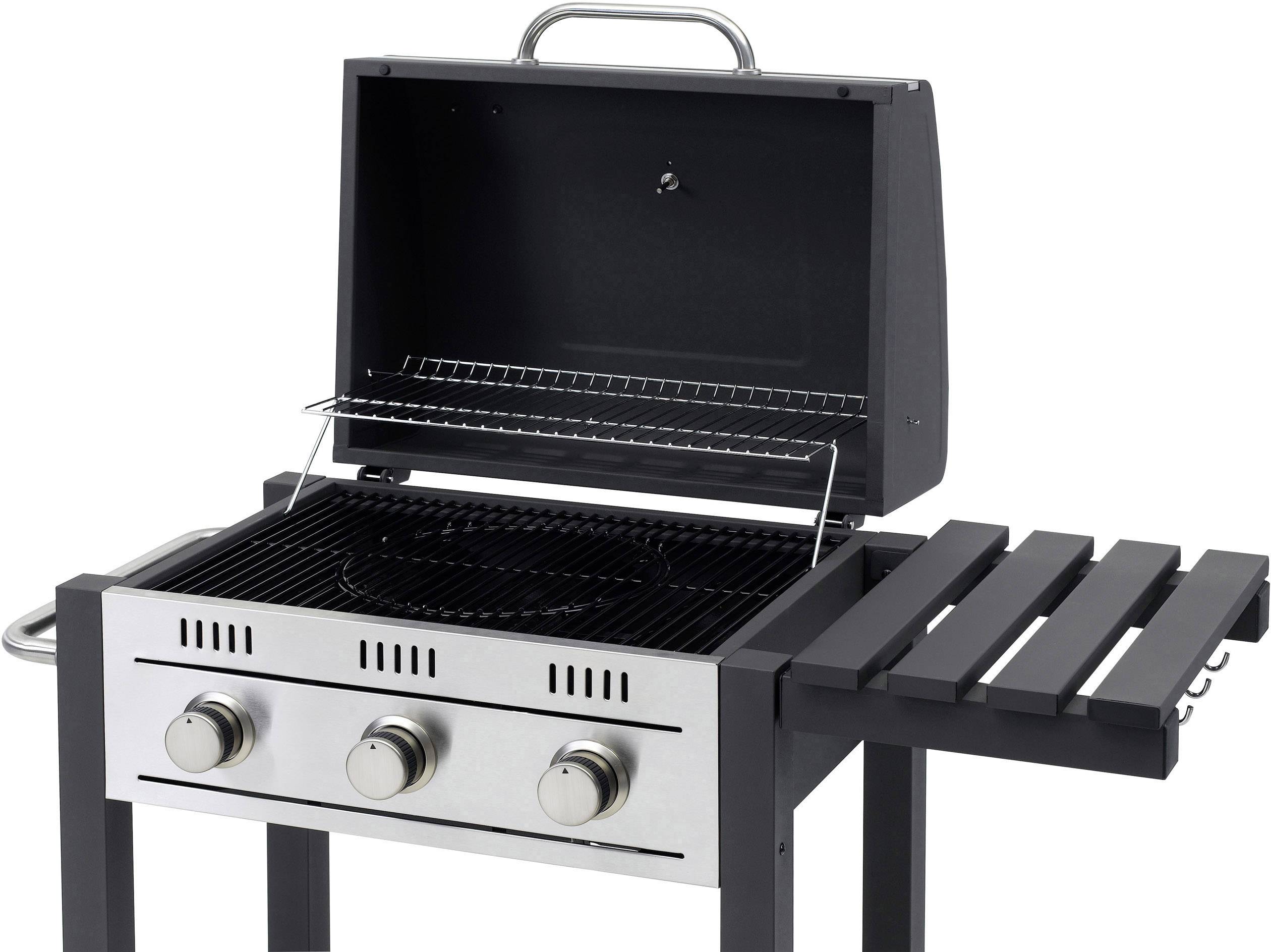 Tepro Garten Toronto Gas Grillwagen Gas-Grill 3 Brenner Schwarz, Silber (matt)