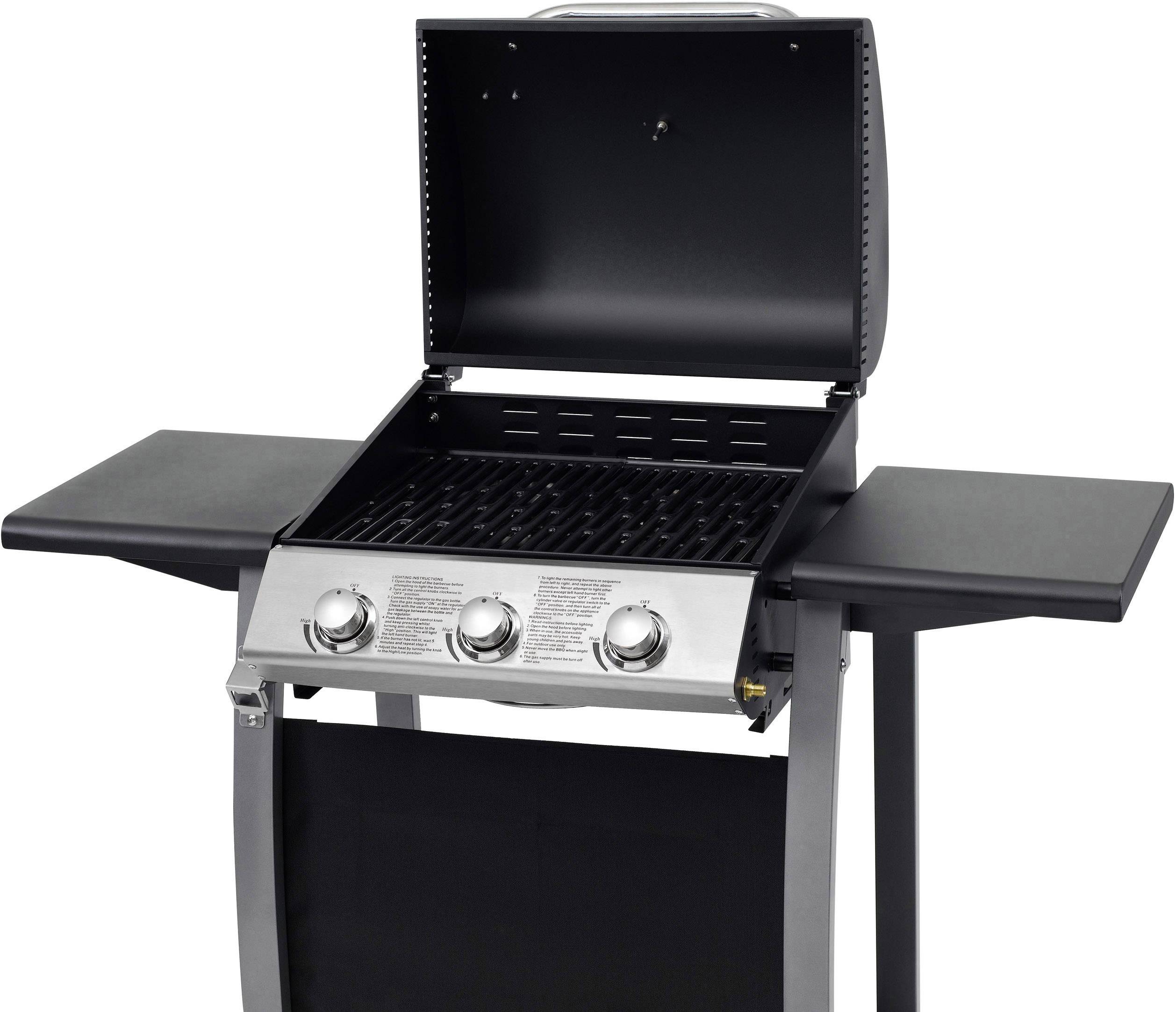 Tepro Garten Clarksdale Grillwagen Gas-Grill 3 Brenner Schwarz, Grau